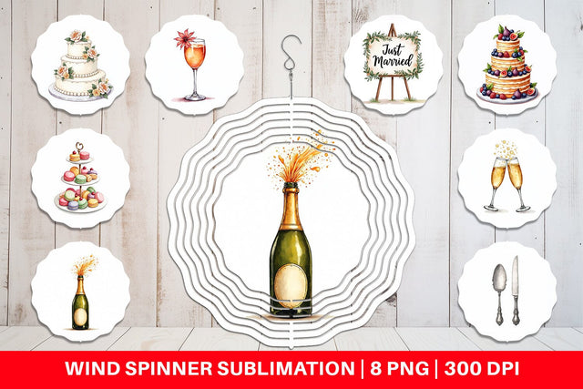 Wind Spinner Classic Wedding Cakes and Celebrations Sublimation artnoy 