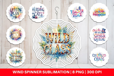 Wind Spinner Classroom Chaos Quotes Sublimation artnoy 