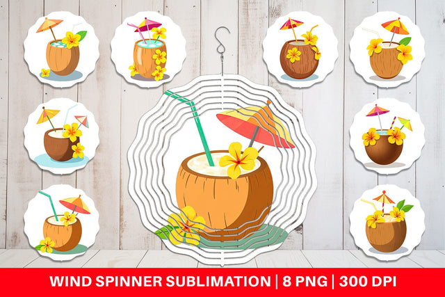 Wind Spinner Coconut Drink Sublimation artnoy 