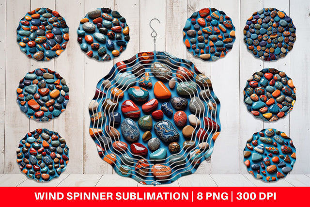 Wind Spinner Collection Pattern Stones Sublimation artnoy 