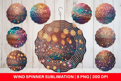 Wind Spinner Colorful Glitter Bokeh Sublimation artnoy 