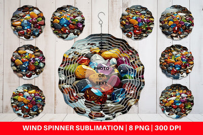 Wind Spinner Colorful Rocks Sublimation artnoy 