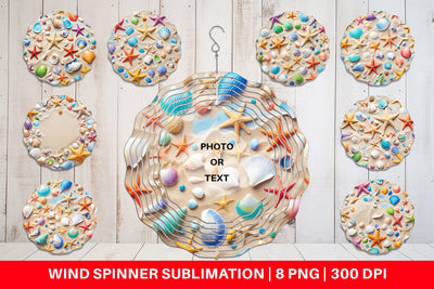 Wind Spinner Colorful Seashells Sublimation artnoy 