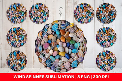 Wind Spinner Colorful Stone Pattern Sublimation artnoy 
