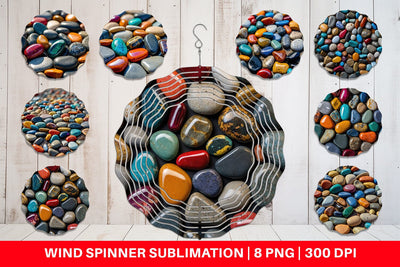 Wind Spinner Colorful Stones Sublimation artnoy 