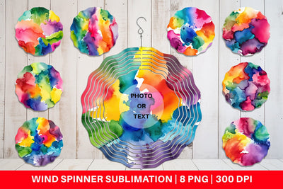 Wind Spinner Colorful Watercolor Sublimation artnoy 