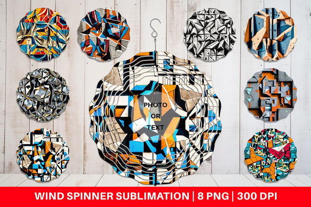 Wind Spinner Concrete Wall Pattern Sublimation artnoy 
