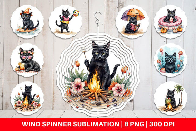 Wind Spinner Cool Cat Summerween Sublimation artnoy 