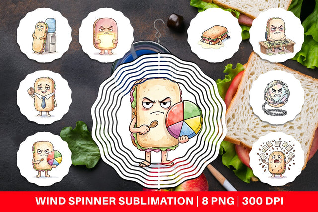 Wind Spinner Corporate Meltdown Sweet Watercolor Sublimation artnoy 