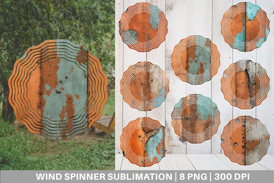 Wind Spinner Corroded Metal Rust Sublimation artnoy 