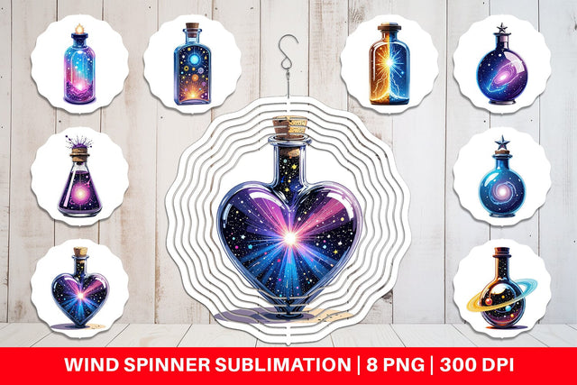 Wind Spinner Cosmic Potion Bottles Sublimation artnoy 