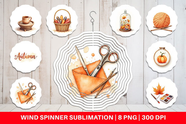 Wind Spinner Cozy Autumn Crafting Sublimation artnoy 