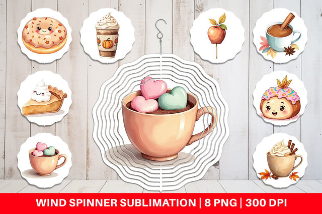 Wind Spinner Cozy Autumn Treats Sublimation artnoy 