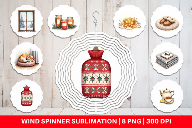 Wind Spinner Cozy Christmas Sublimation artnoy 