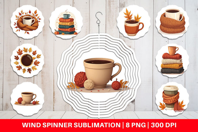 Wind Spinner Cozy Coffee Weather Sublimation artnoy 