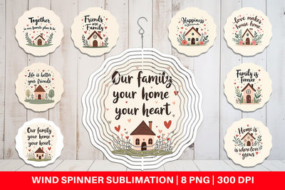 Wind Spinner Cozy Family and Friends Quotes Sublimation artnoy 