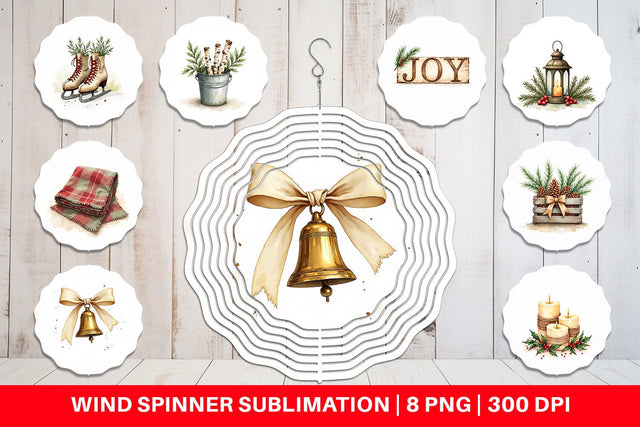 Wind Spinner Cozy Farmhouse Christmas Sublimation artnoy 