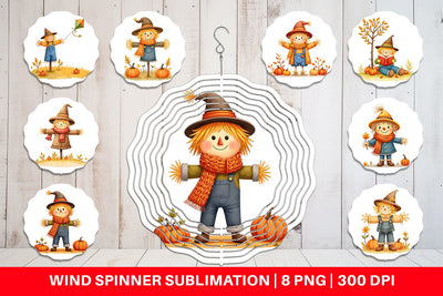 Wind Spinner Cozy Little Scarecrows Sublimation artnoy 