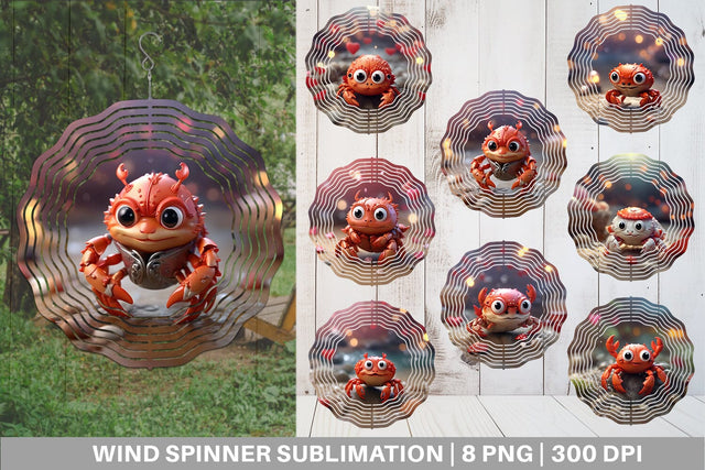 Wind Spinner Crab Valentine Sublimation artnoy 