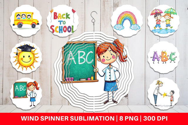 Wind Spinner Crayon Adventures Sublimation artnoy 