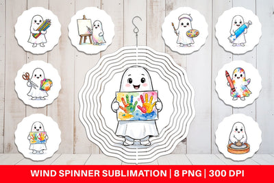 Wind Spinner Creative Art Teacher Ghost Sublimation artnoy 