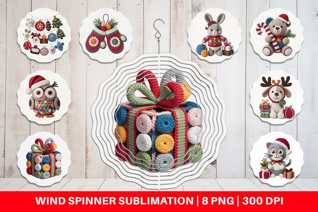 Wind Spinner Crochet Christmas Sublimation artnoy 