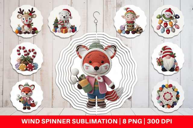 Wind Spinner Crochet Christmas Sublimation artnoy 