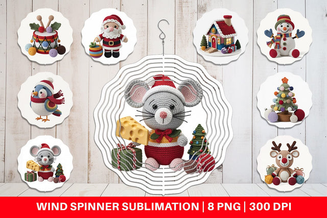 Wind Spinner Crochet Christmas Sublimation artnoy 