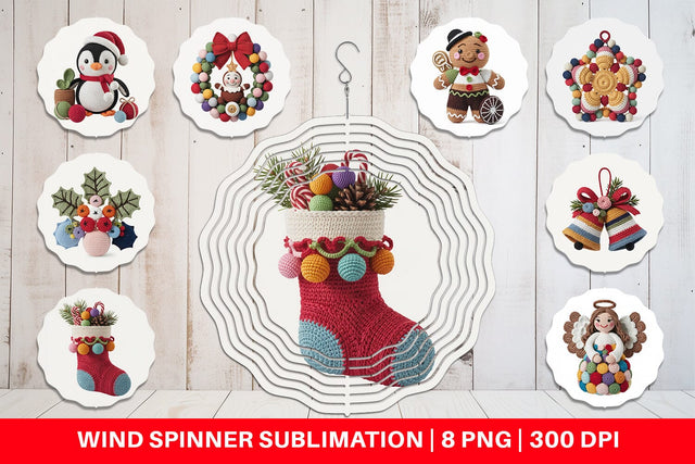 Wind Spinner Crochet Christmas Sublimation artnoy 