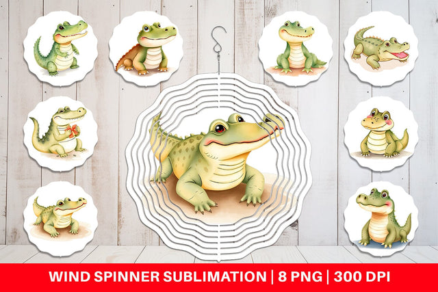 Wind Spinner Crocodile Wildlife Sublimation artnoy 