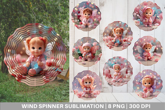 Wind Spinner Cute Baby Butterfly Sublimation artnoy 