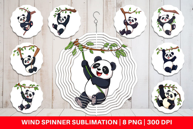 Wind Spinner Cute Baby Panda Sublimation artnoy 