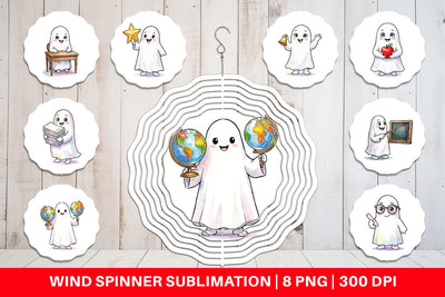 Wind Spinner Cute Classroom Teacher Ghost Sublimation artnoy 