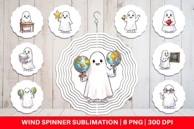 Wind Spinner Cute Classroom Teacher Ghost Sublimation artnoy 