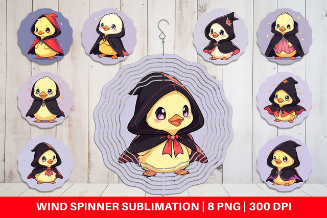 Wind Spinner Cute Duck Halloween Sublimation artnoy 