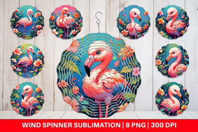 Wind Spinner Cute Flamingo Sublimation artnoy 