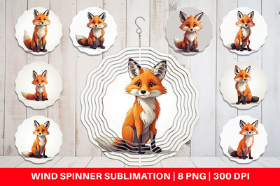 Wind Spinner Cute Fox Sublimation artnoy 