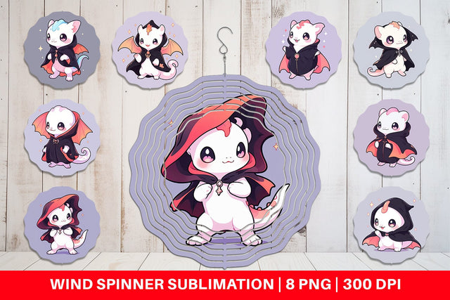 Wind Spinner Cute Gecko Halloween Sublimation artnoy 