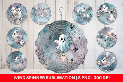Wind Spinner Cute Ghost Pattern Sublimation artnoy 