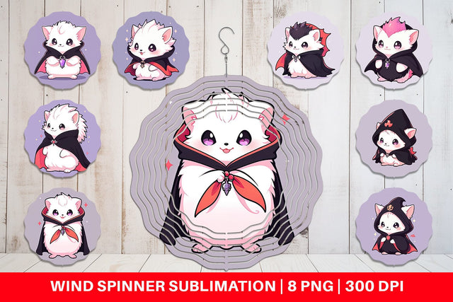 Wind Spinner Cute Hedgehog Halloween Sublimation artnoy 