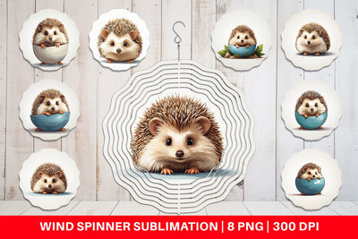 Wind Spinner Cute Hedgehog Sublimation artnoy 
