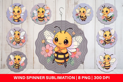 Wind Spinner Cute Honey Bee Sublimation artnoy 
