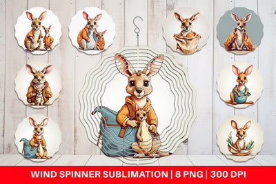 Wind Spinner Cute Kangaroo Sublimation artnoy 