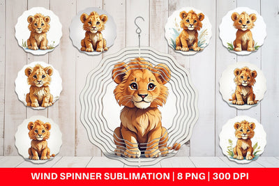 Wind Spinner Cute Lion Sublimation artnoy 