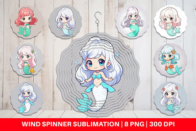 Wind Spinner Cute Little Mermaid Sublimation artnoy 