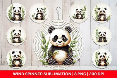 Wind Spinner Cute Panda Sublimation artnoy 