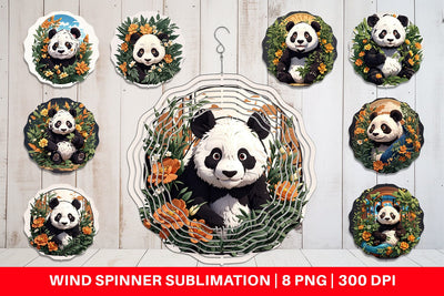 Wind Spinner Cute Panda Sublimation artnoy 