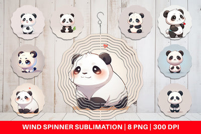 Wind Spinner Cute Panda Sublimation artnoy 