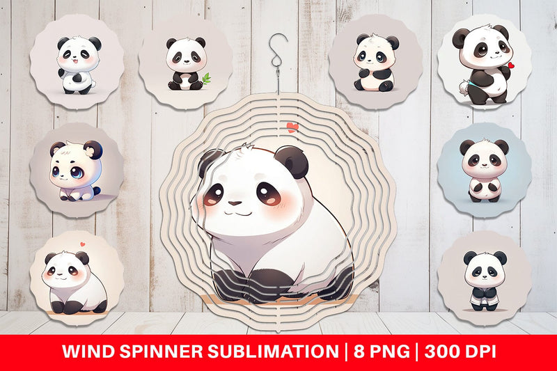 Wind Spinner Cute Panda Sublimation artnoy 
