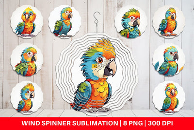 Wind Spinner Cute Parrot Sublimation artnoy 